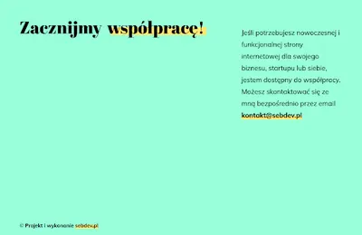 Projektowanie stron internetowych sebdev.pl